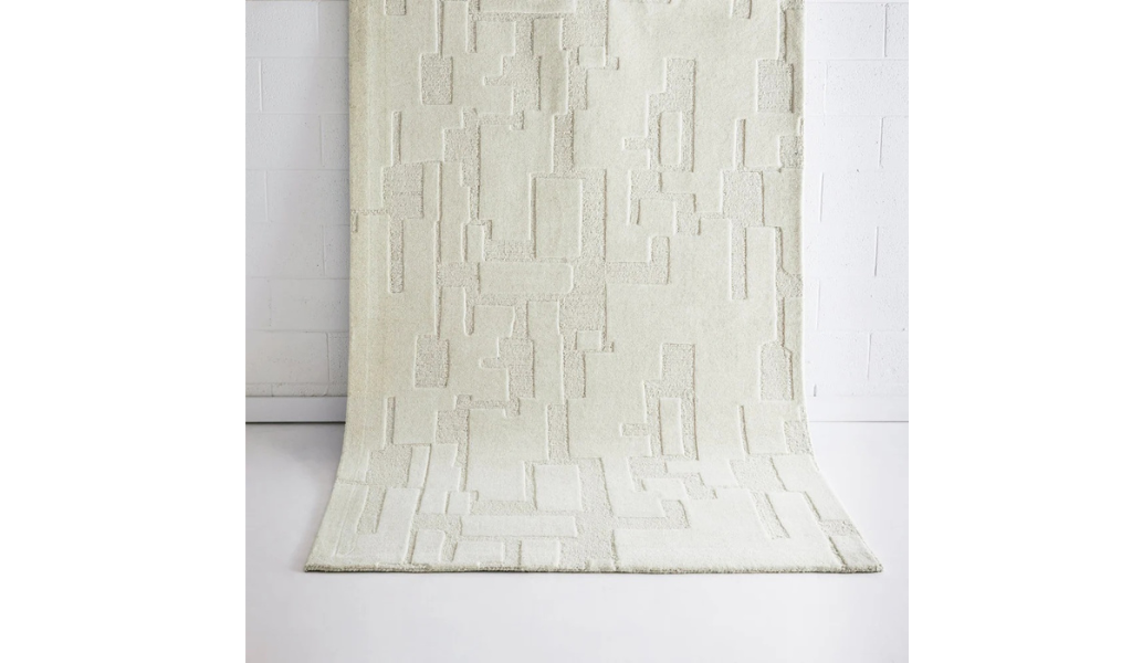 Isla Ivory Modern Textured Wool Rug