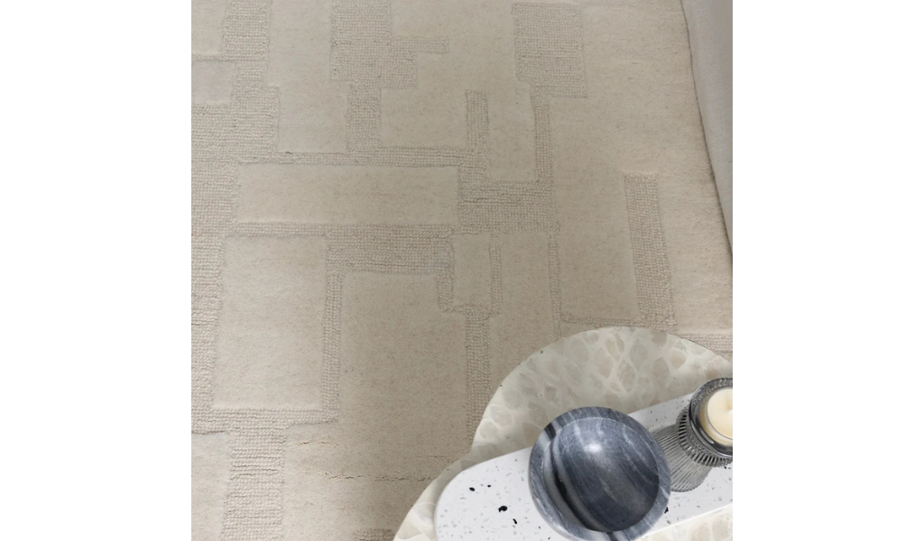 Isla Ivory Modern Textured Wool Rug