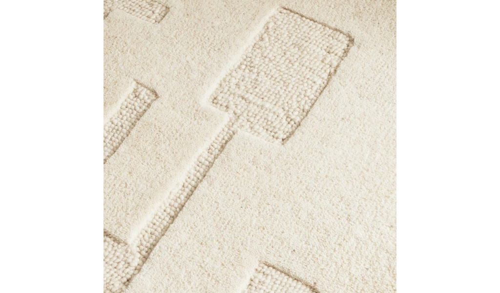 Isla Ivory Modern Textured Wool Rug