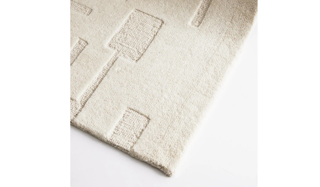 Isla Ivory Modern Textured Wool Rug