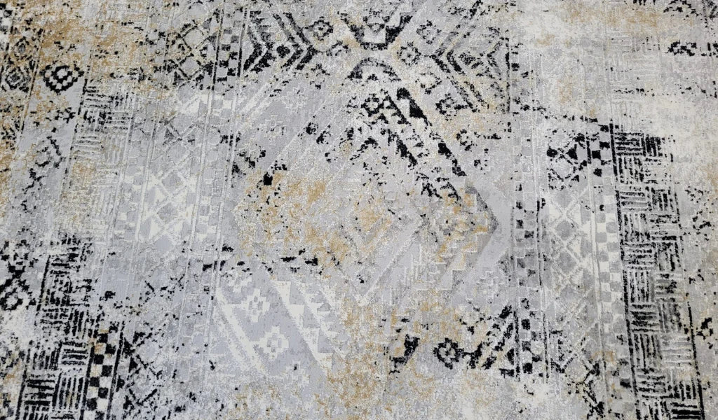 Alissa 736 grey black Tribal rug