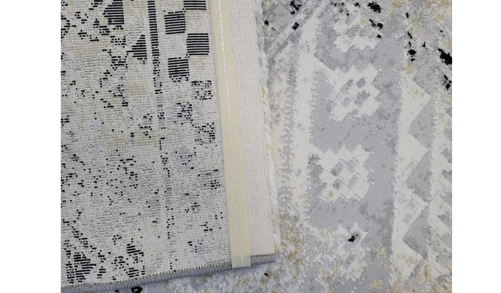 Alissa 736 grey black Tribal rug