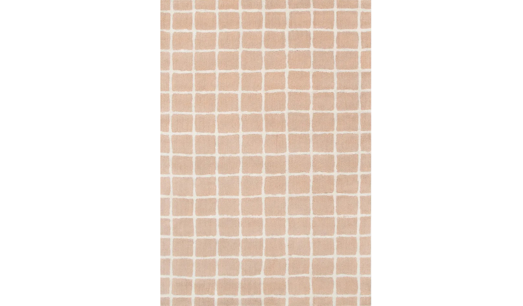 Isla Rust Grid Pattern Wool Rug