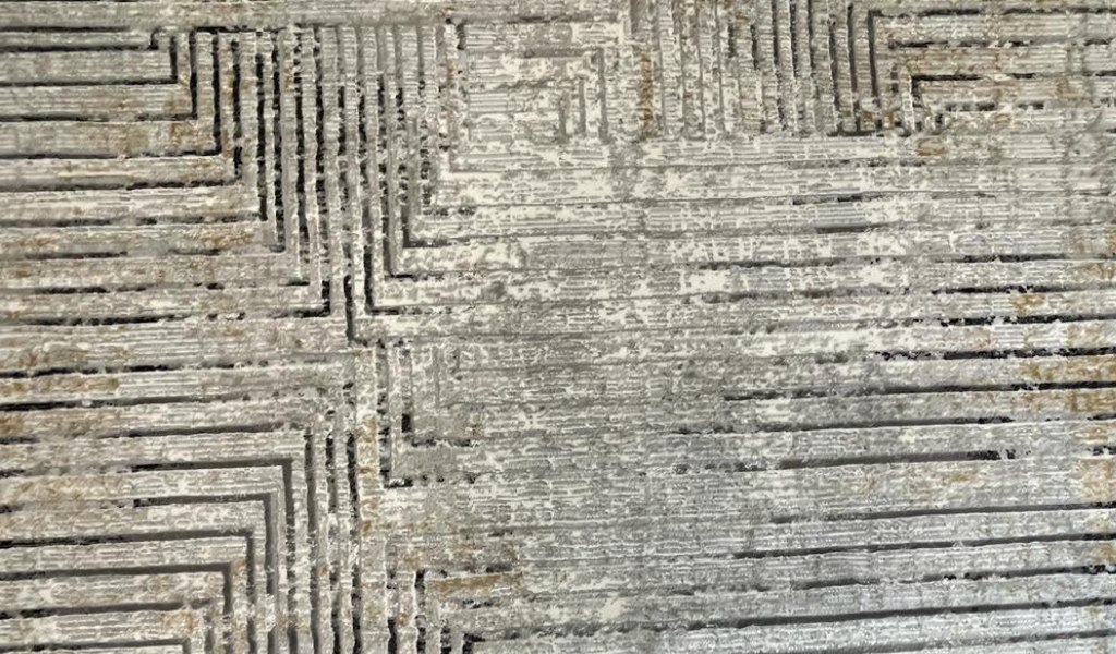 Ali Light Grey and Black Abstract Lines Rug