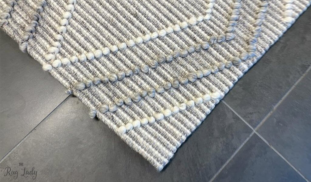 Anika Silver Grey Diamond Trellis Wool Rug