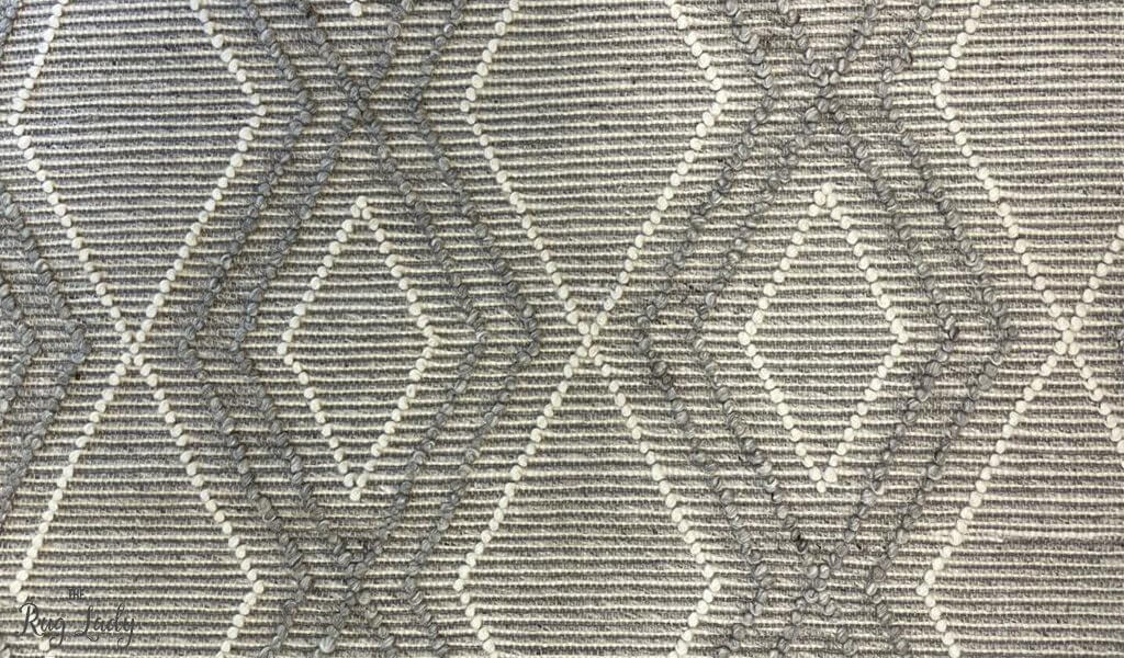 Anika Silver Grey Diamond Trellis Wool Rug