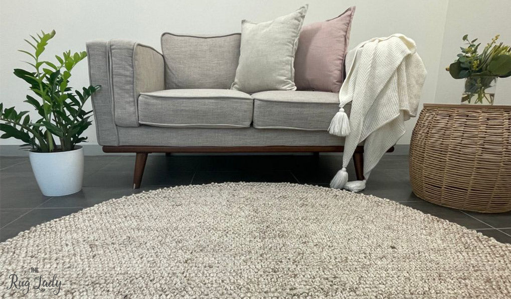 Avani Beige Loop Round Rug