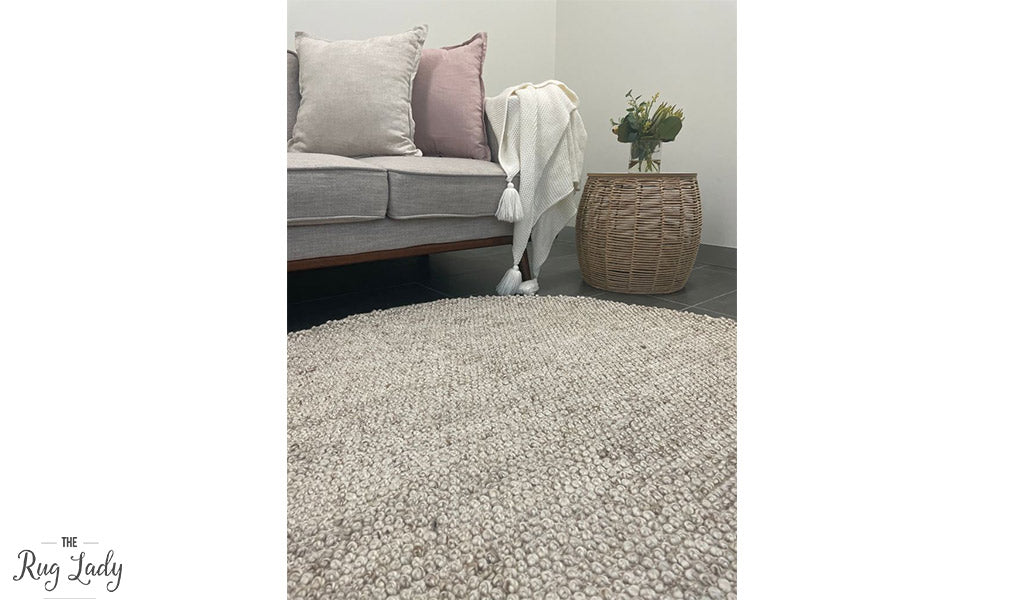 Avani Beige Loop Round Rug