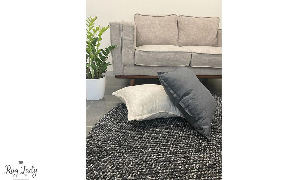 Avani Charcoal Loop Round Rug
