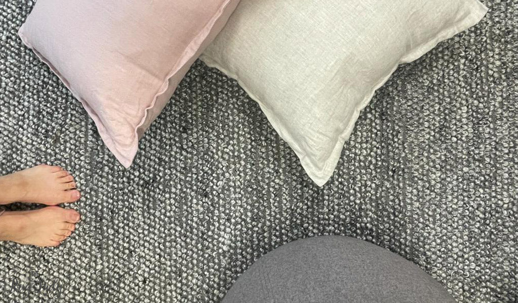 Avani Dark Grey Stone Loop Round Rug