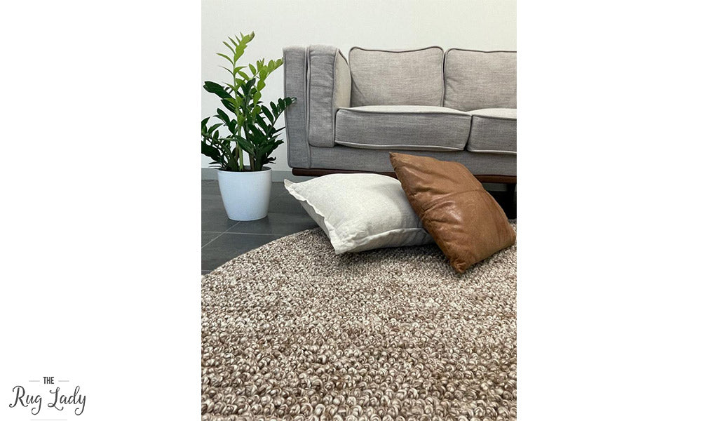 Avani Taupe Beige Loop Round Rug