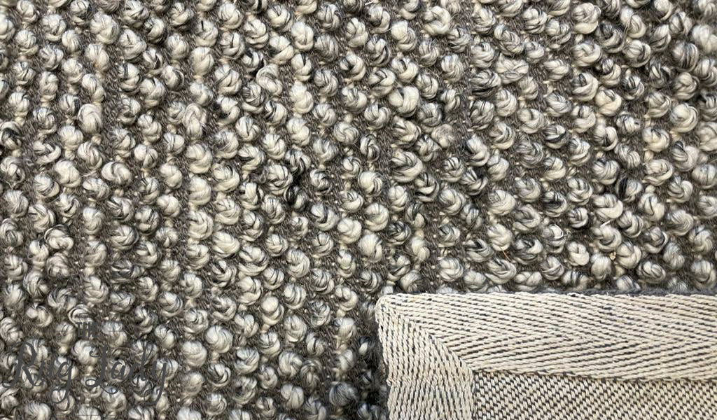 Avani Dark Grey Stone Loop Rug