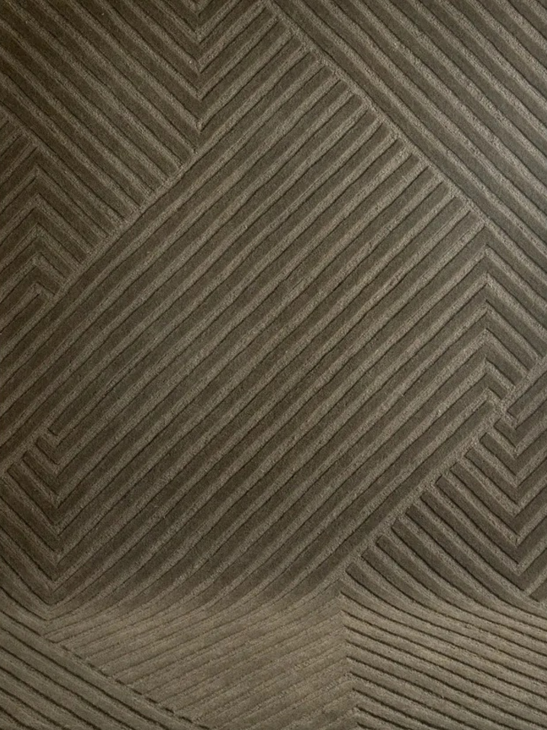 Isla Dark Green Linear Texture Wool Rug