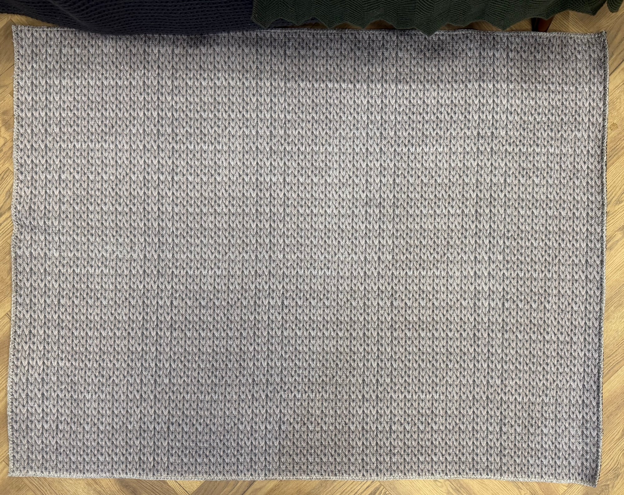 Cozy Machine Washable Grey Textured Rug 160 x 120cm