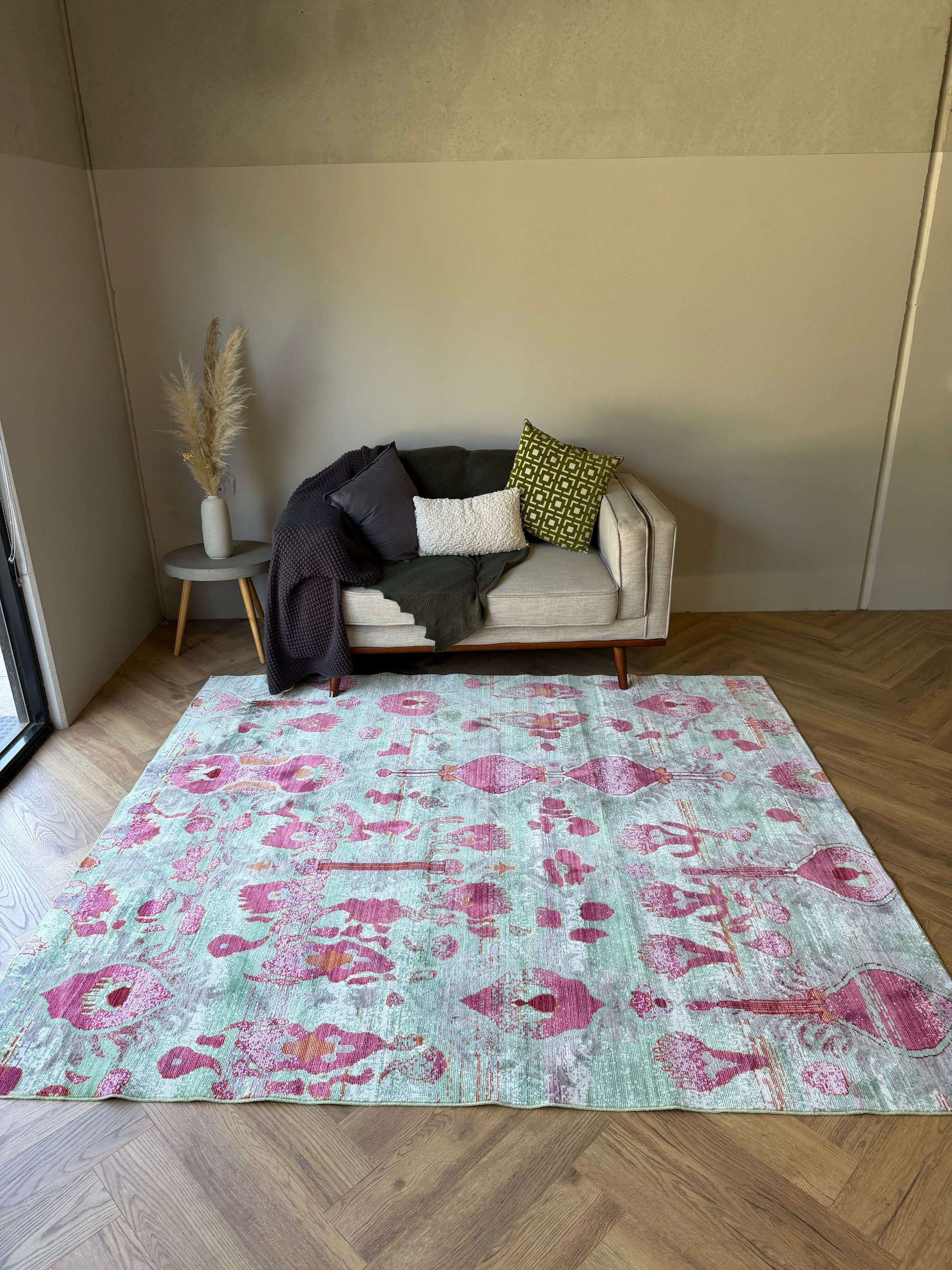 Mint Mirage Ikat Rug – 240 x 305