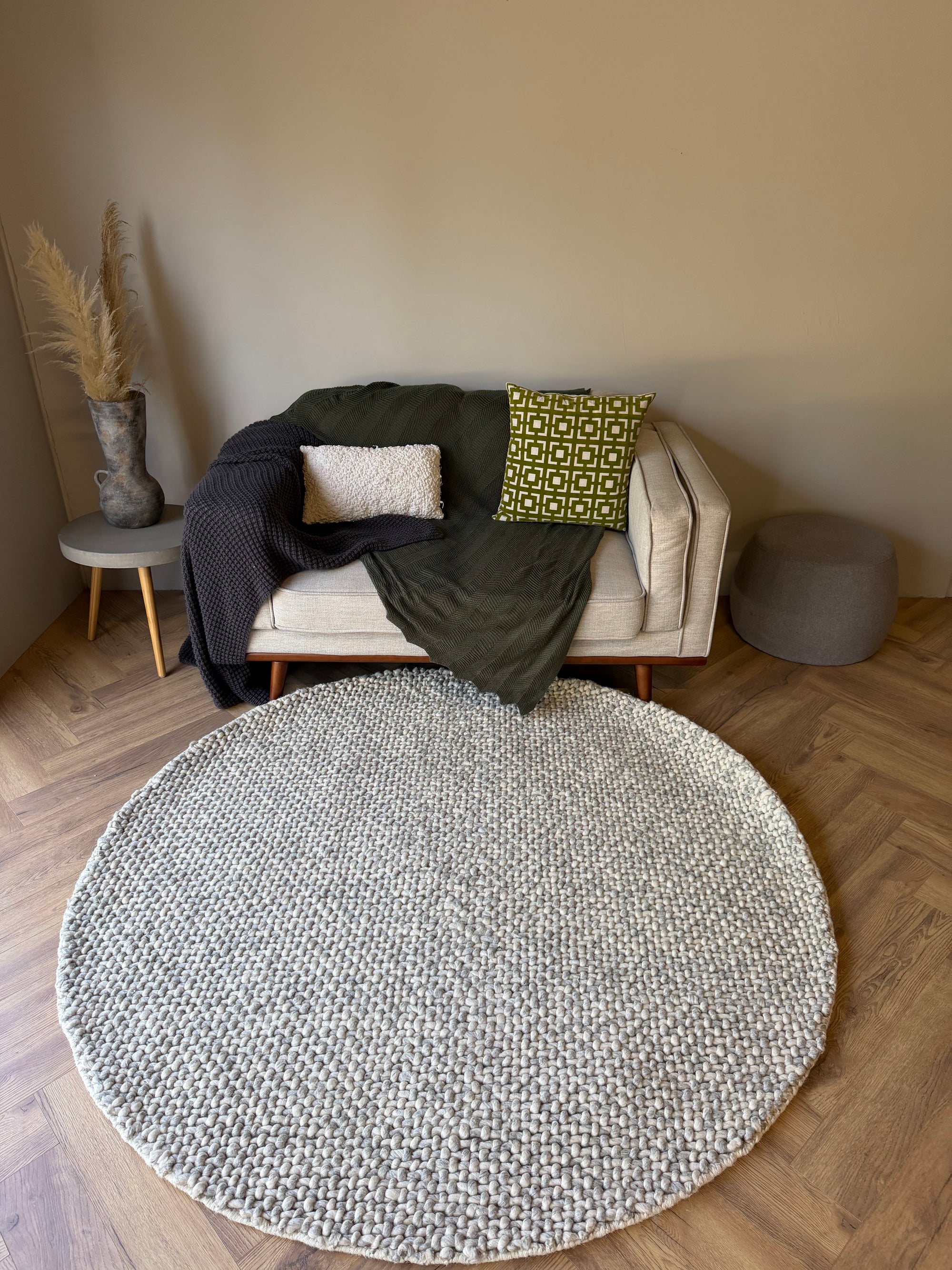 Avani Luna Pebble Wool Round Rug 180x180