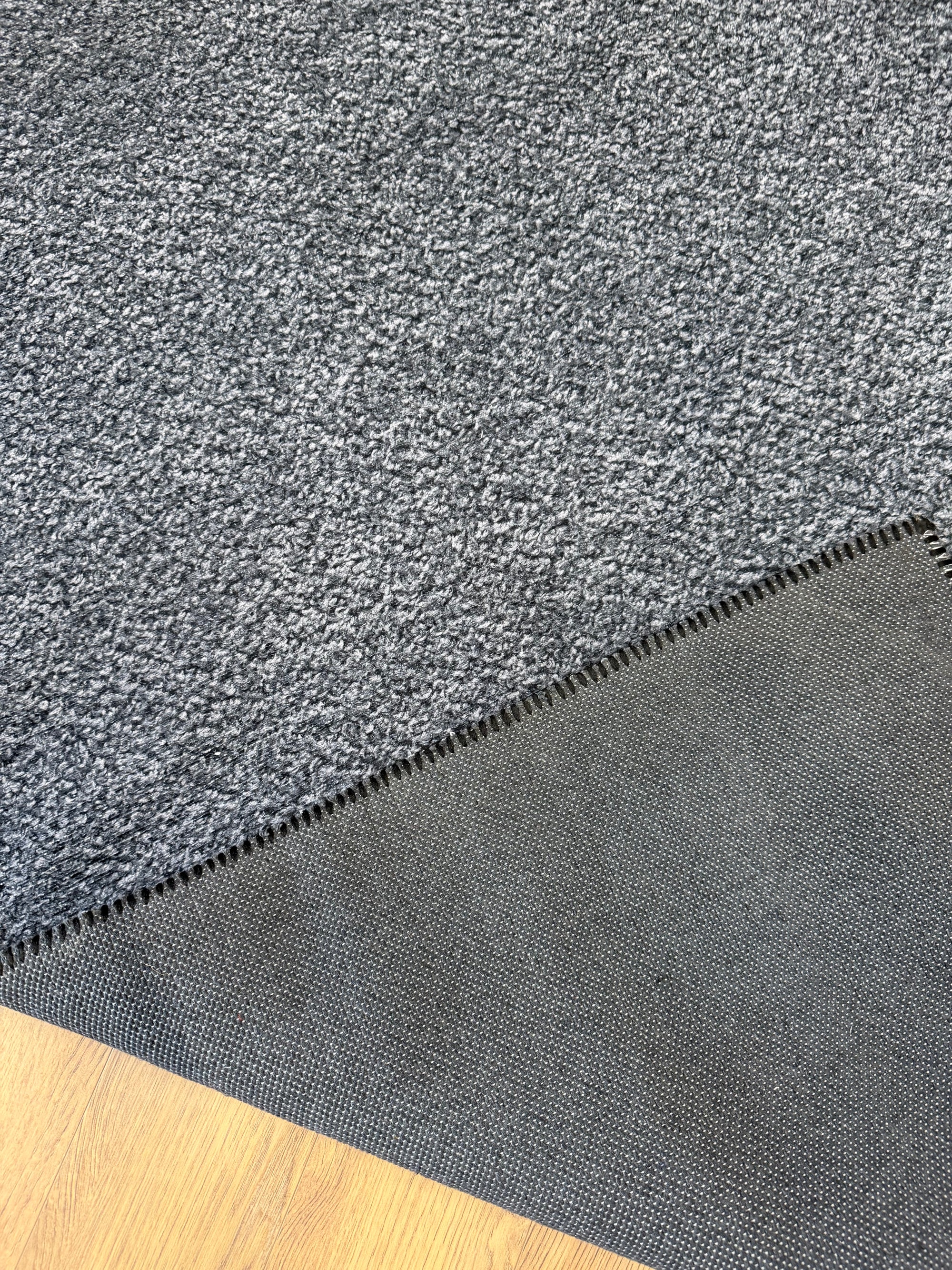 Cozy Machine Washable Charcoal Tribal Border Rug 160×230cm
