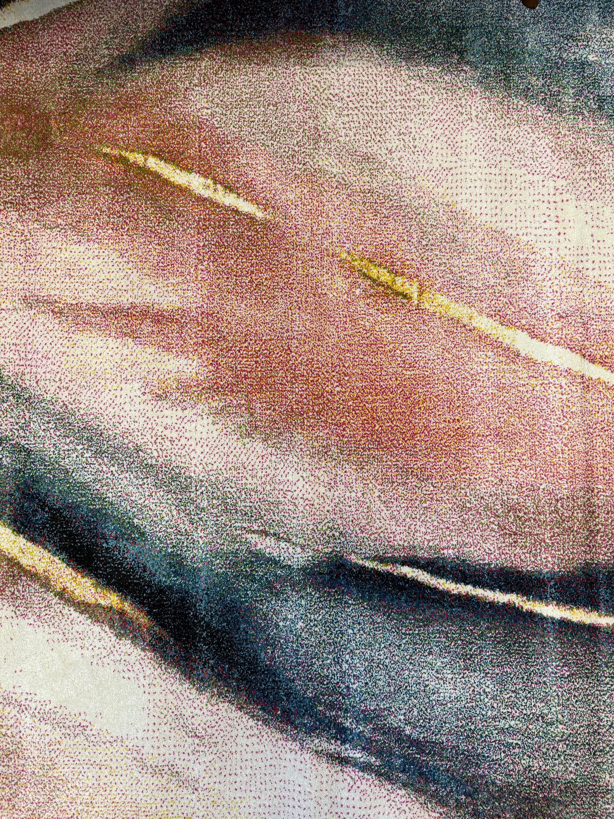 Picasso Aura Teal colours Modern floor rug