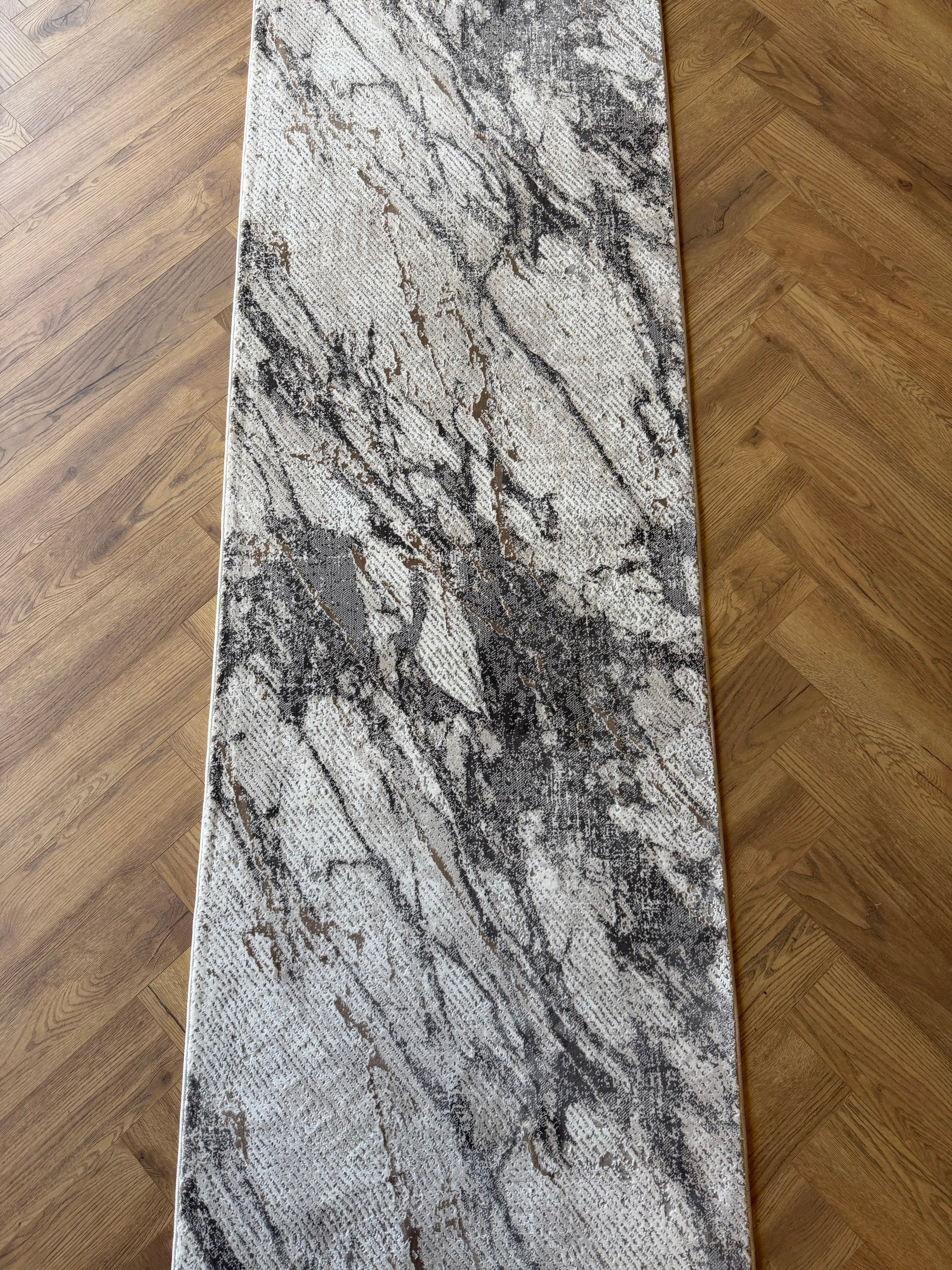 Merry Stone Grey Cream beige Runner 80cm Wide