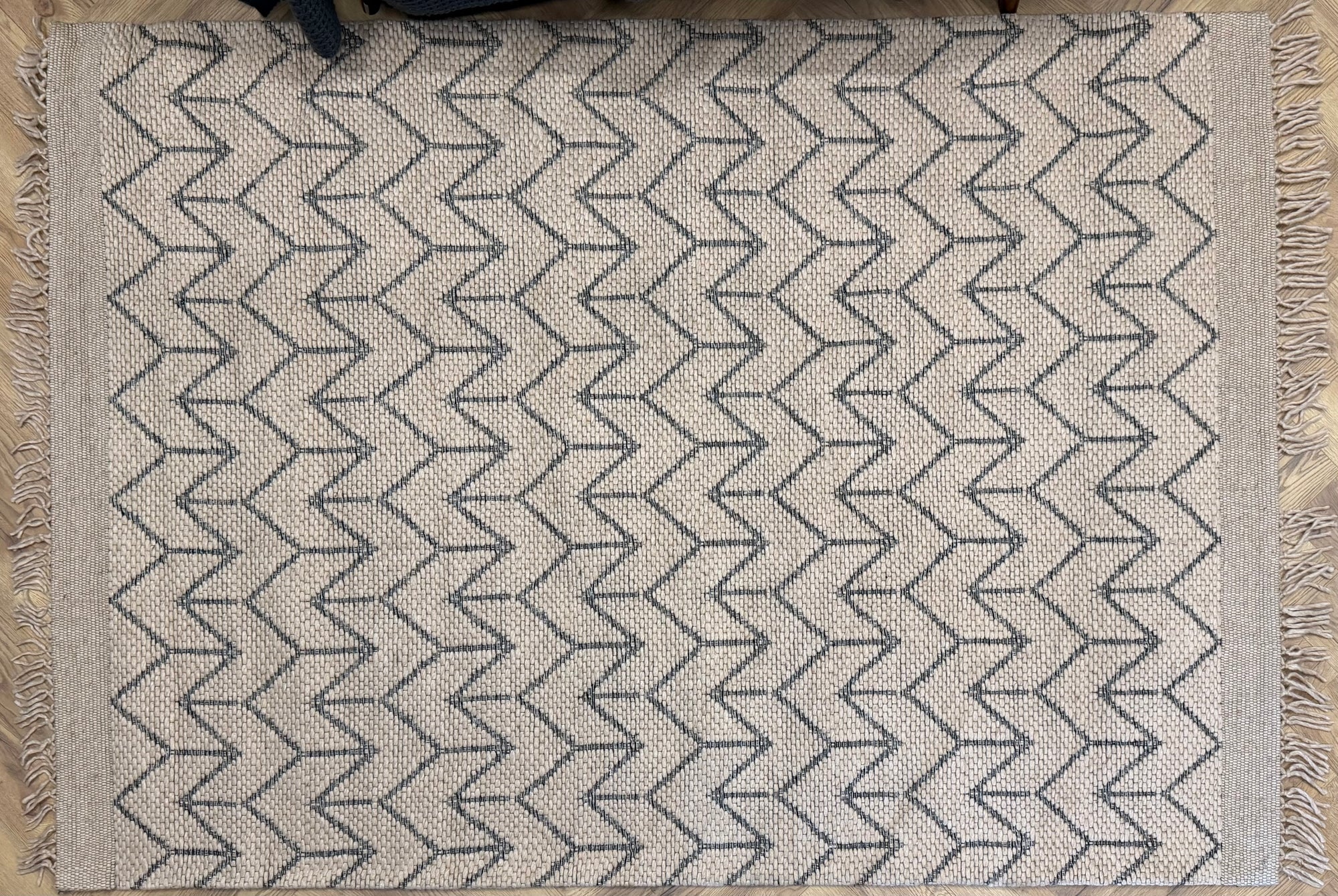 Jolarrow Chevron Nude Wool Blend Rug