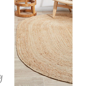 Bindi Natural Hand Braided Jute Oval Rug