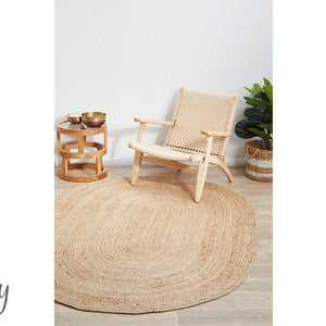 Bindi Natural Hand Braided Jute Oval Rug