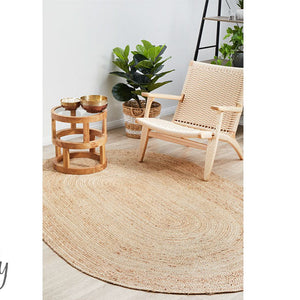 Bindi Natural Hand Braided Jute Oval Rug
