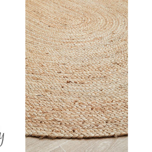 Bindi Natural Hand Braided Jute Oval Rug