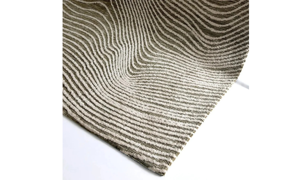 Isla Green Contour Lines Wool Rug