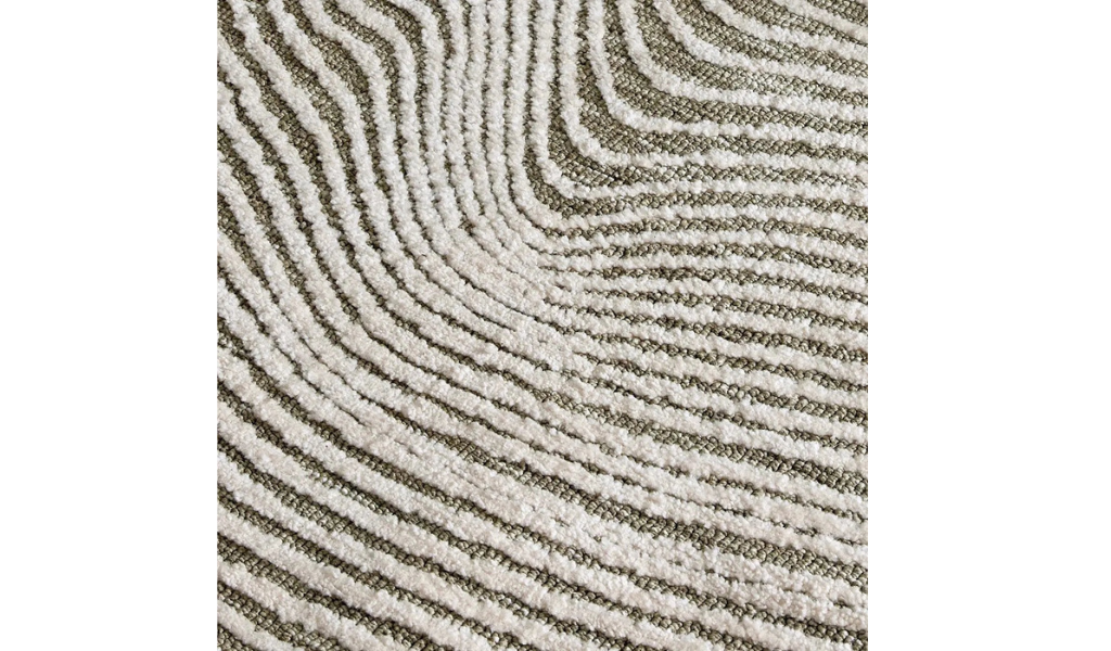 Isla Green Contour Lines Wool Rug