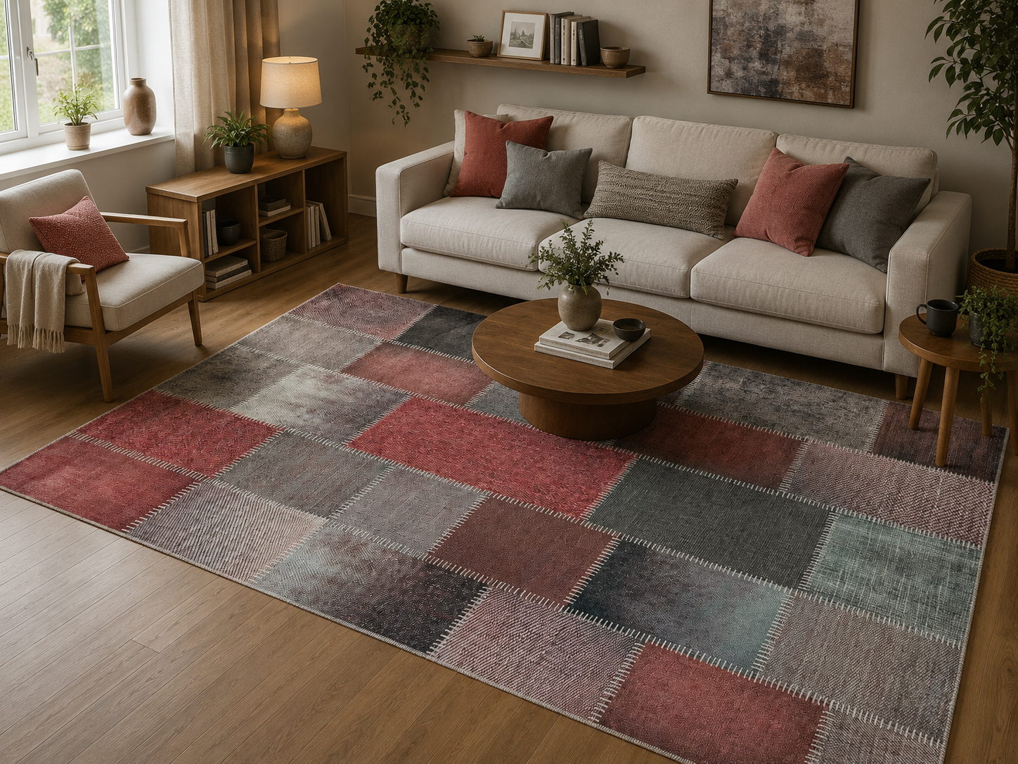 Cozy Patchwork Machine Washable Rug 200×300cm
