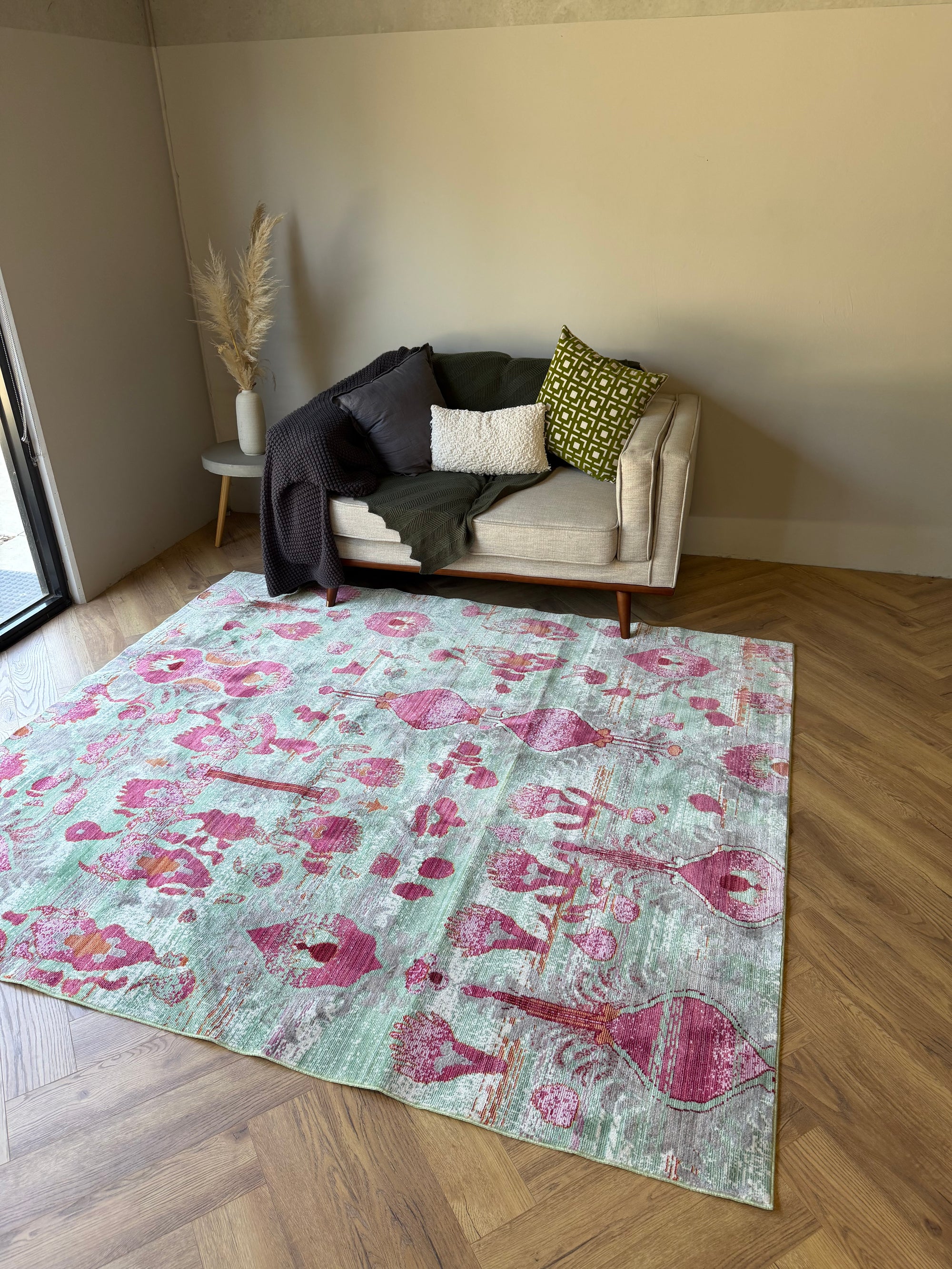 Mint Mirage Ikat Rug – 240 x 305