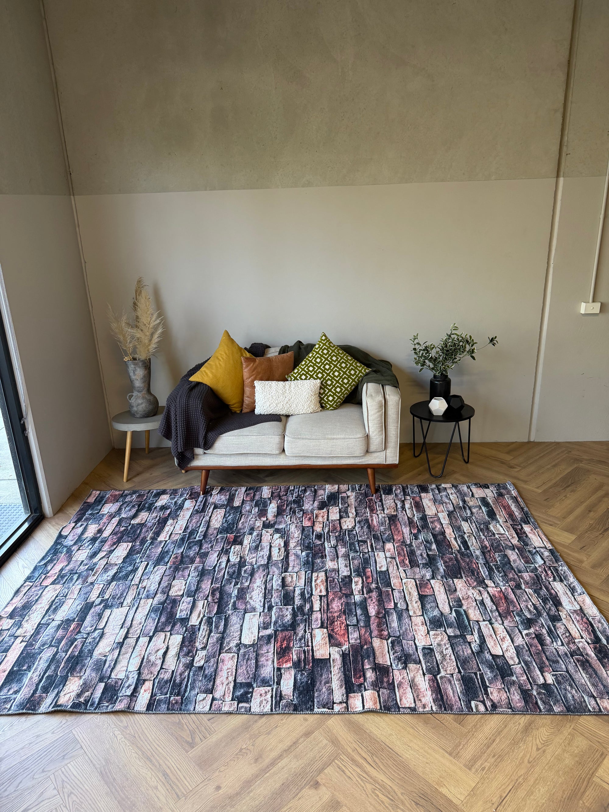 Cozy Stone Wall Machine Washable Rug 200x300