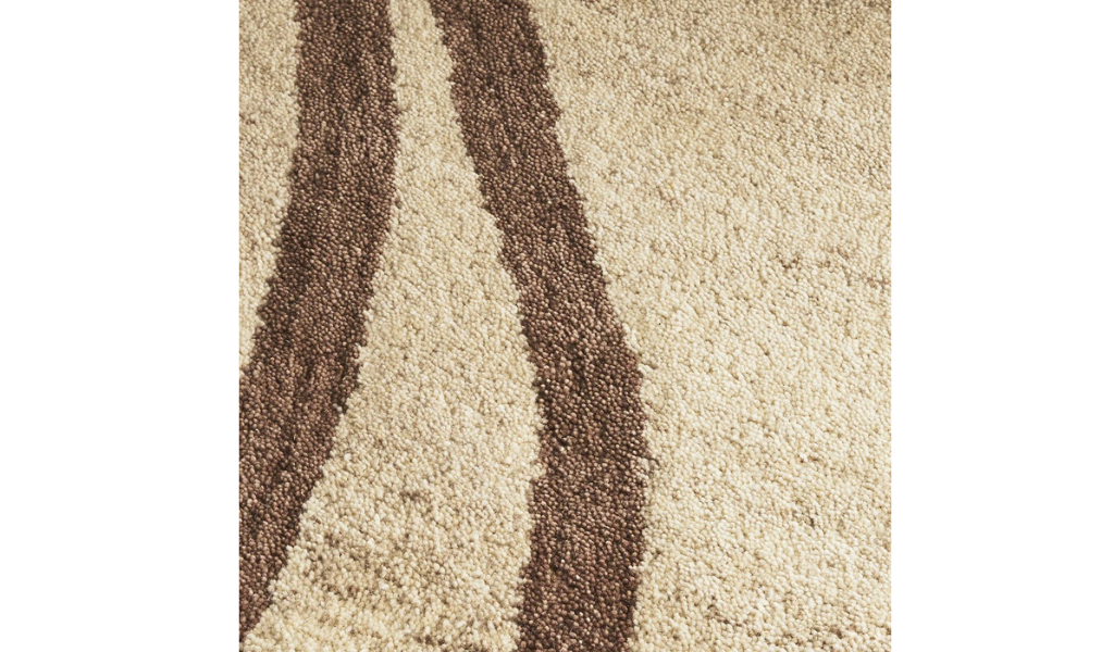 Isla Natural Wave Lines Pattern Wool Rug