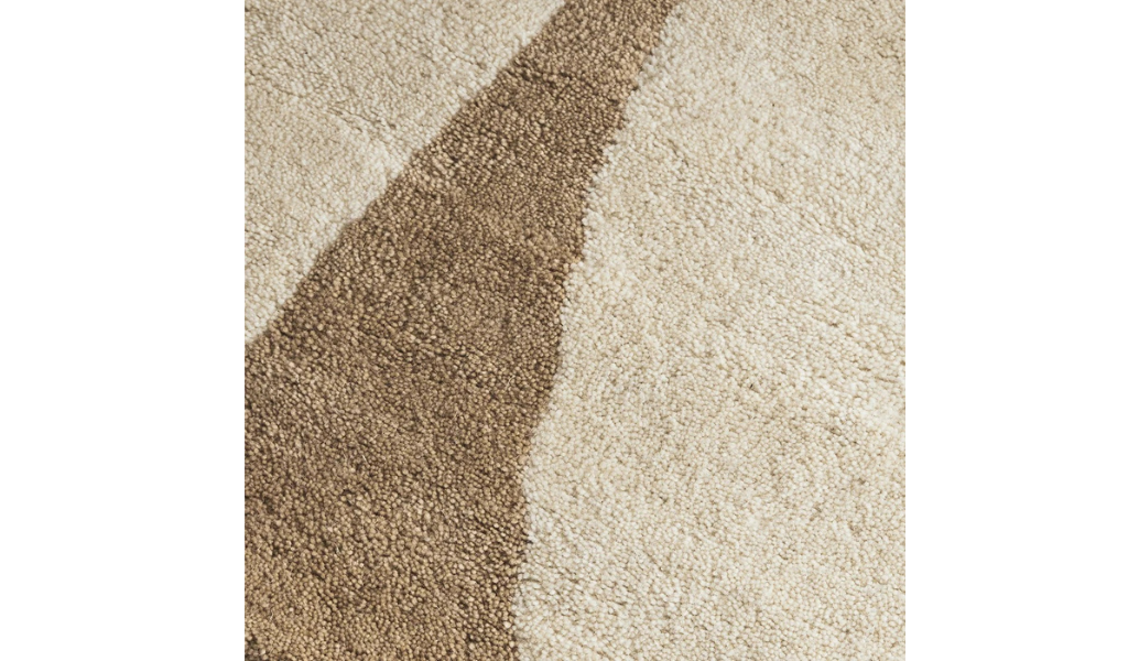 Isla Beige and Brown Abstract Shapes Wool Rug
