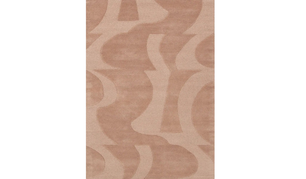 Isla Dark Peach Abstract Shapes Wool Rug
