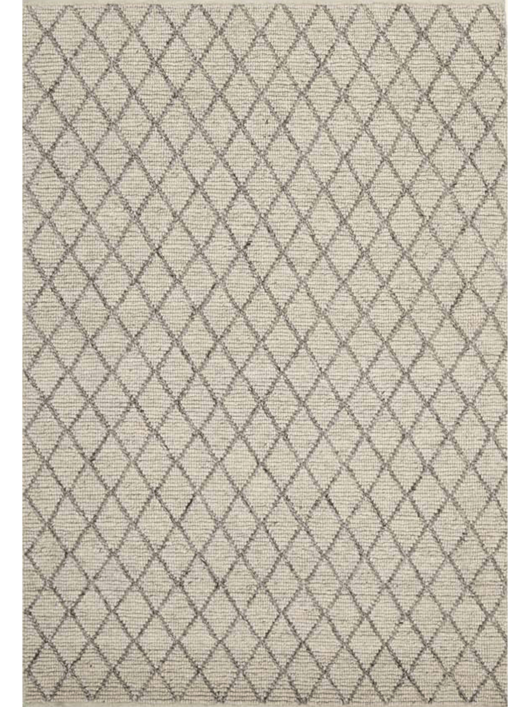 Civic Ivory Diamond Hand Woven Wool Rug