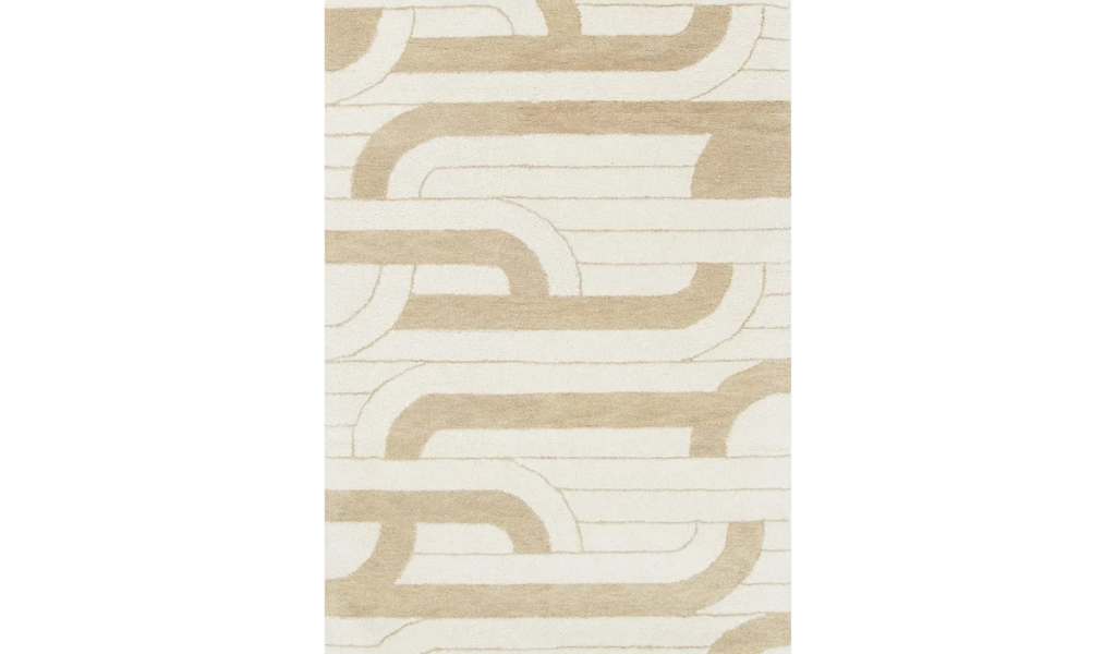 Isla Ivory Sand Retro Loop Wool Rug