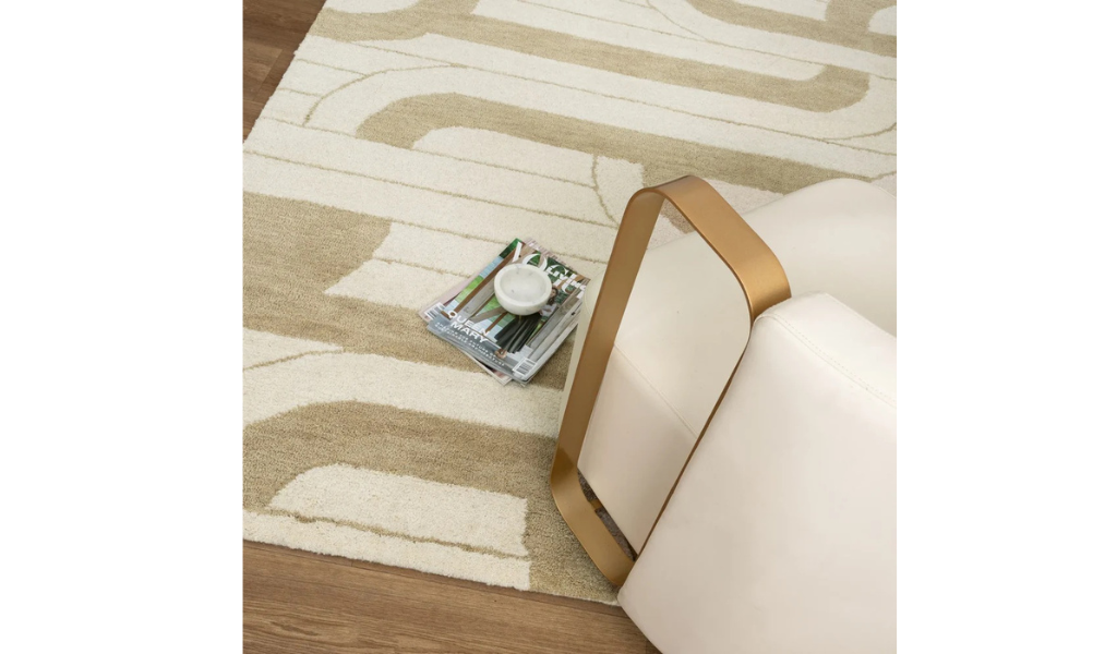 Isla Ivory Sand Retro Loop Wool Rug