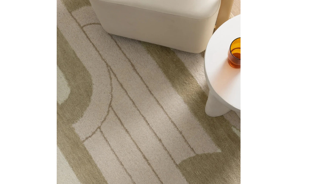 Isla Ivory Sand Retro Loop Wool Rug