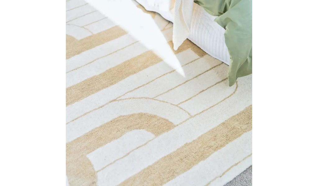 Isla Ivory Sand Retro Loop Wool Rug