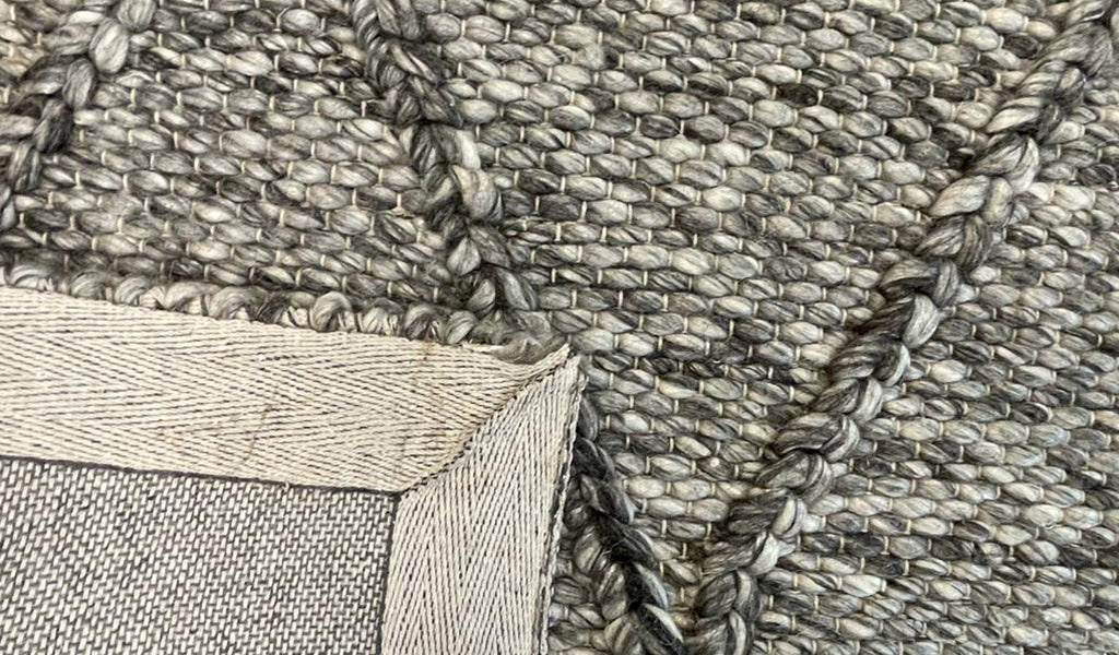 Darcy Diamond Dark Grey Felted Wool Rug
