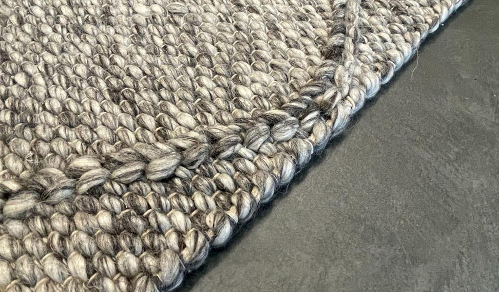 Darcy Diamond Dark Grey Felted Wool Rug