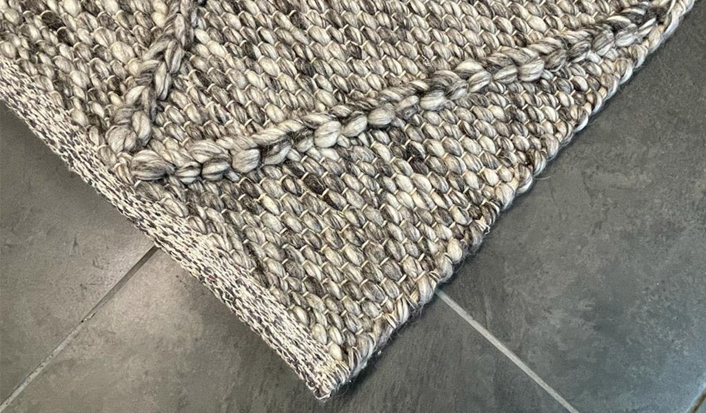 Darcy Diamond Dark Grey Felted Wool Rug
