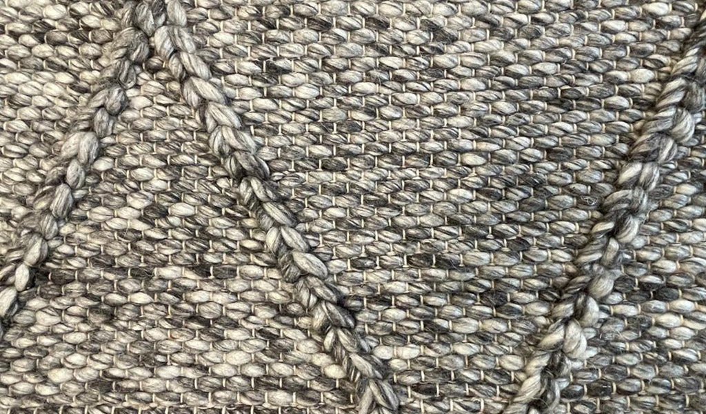 Darcy Diamond Dark Grey Felted Wool Rug