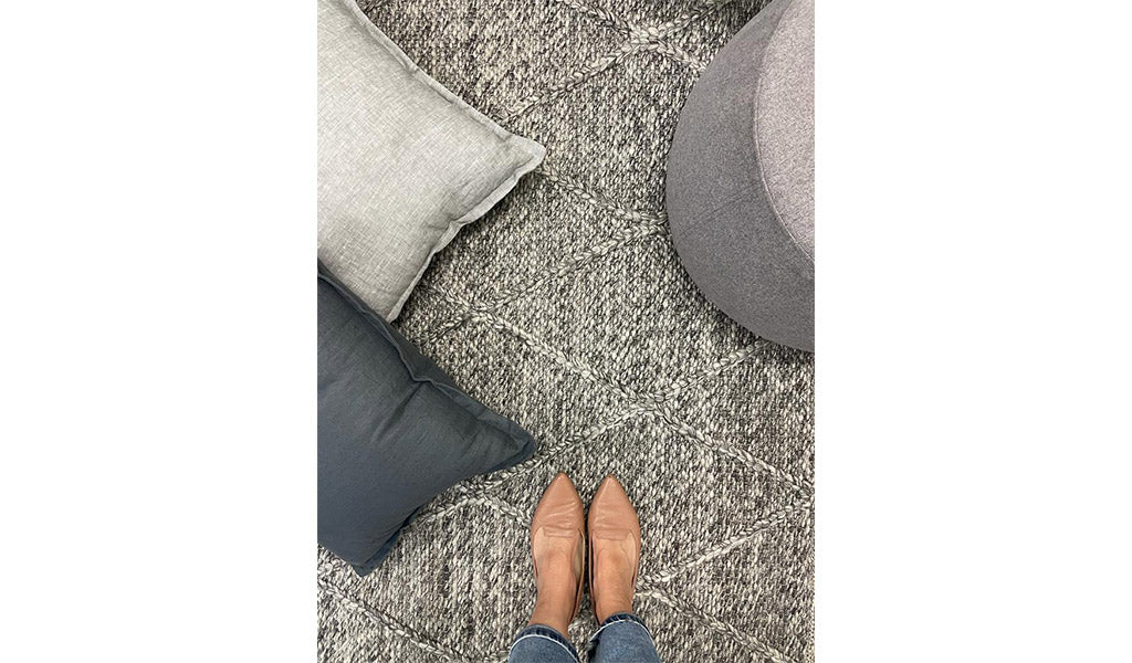 Darcy Diamond Dark Grey Felted Wool Rug