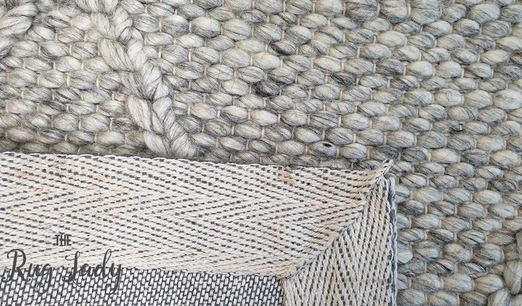 Darcy Diamond Beige Silver Felted Wool Rug