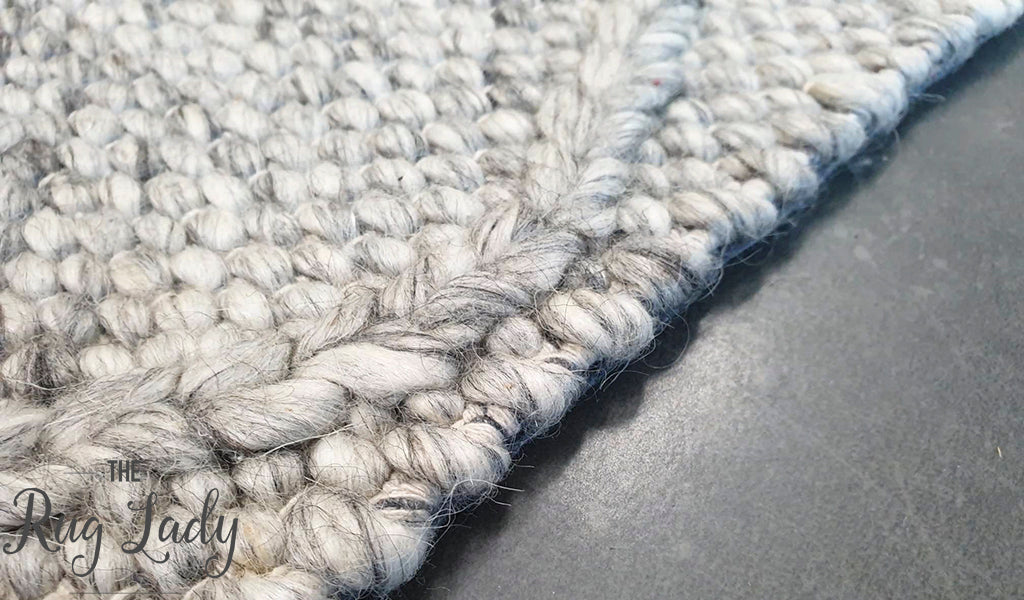Darcy Diamond Beige Silver Felted Wool Rug