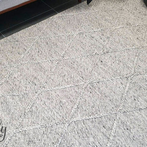 Darcy Diamond Beige Silver Felted Wool Rug