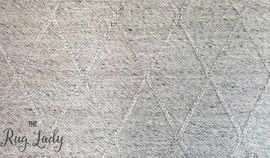 Darcy Diamond Beige Silver Felted Wool Rug